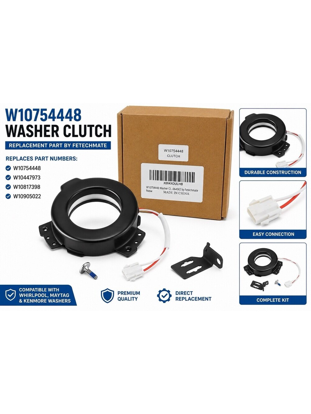 W10754448 Washer Clutch for Whirlpool Maytag Kenmore W10447973 Open Box